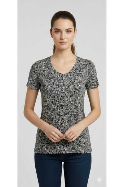 isiltikidsmoda Işilti Ki̇ds Fashion V-Neck Short Sleeve Cotton Basic T-Shirt