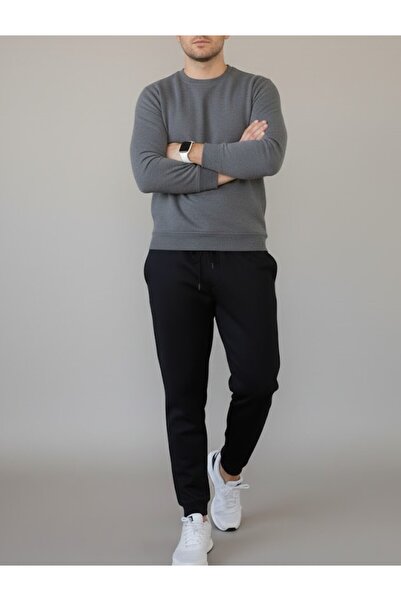 QAST GİYİM SANATI Track Pants 2 Yarn Black Seasonal Oversize