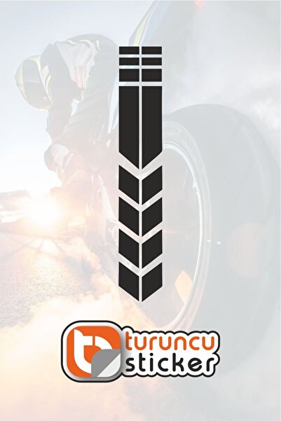 Turuncu Sticker Motor Çamurluk Şerit Sticker Etiket 35x6 cm – Araç – Motor – ...