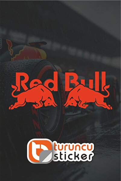 Turuncu Sticker Redbull Sticker Etiket 15x5.5 cm – Araç – Motor – Laptop - Ka...