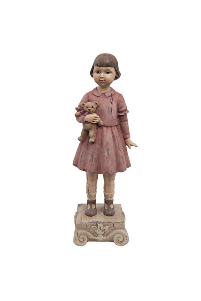 Clayre & Eef Multicolored Resin Girl Figurine 9x7x24 cm