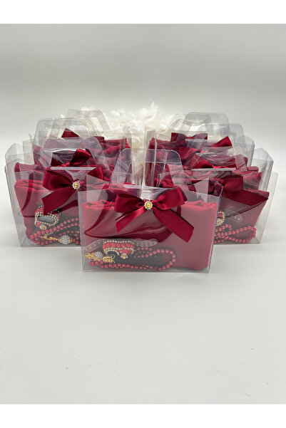 LenaToptan 10 Pieces of Bag-Looking Box Inside a Box Gift Set with Flamel Cov...