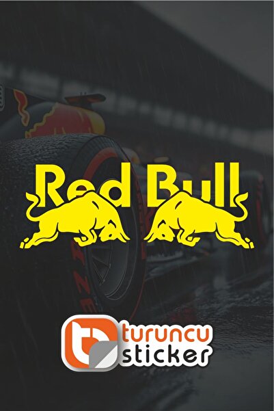 Turuncu Sticker Redbull Sticker Etiket 15x5.5 cm – Araç – Motor – Laptop - Ka...