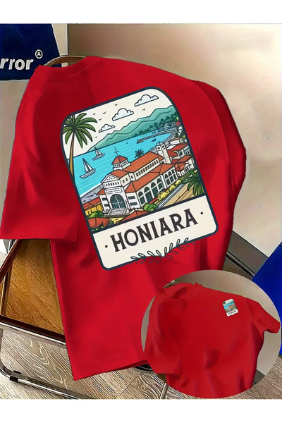 Rayan & Hoor Style Crew neck short sleeve regular t-shirt with front and back...