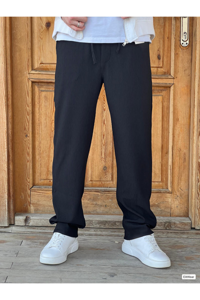 ElitWear Erkek Relaxed Fitilli Beli İpli Ve Lastikli Baggy Jogger Pantolon