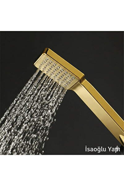 İSAOĞLU YAPI Gold Duş Telefonu Bütün Duş Setlerine Uyumlu Yoğun Su Akışlı Gol...