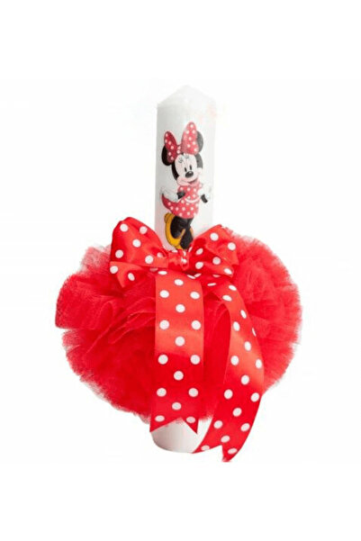 Botez Minnie Mouse candle – red, 35x6 cm