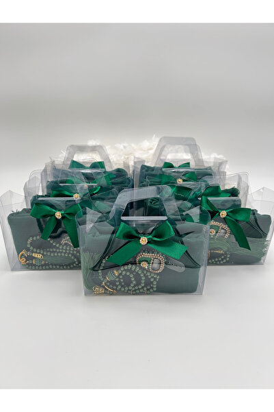 LenaToptan 10 Pieces of Bag-Looking Box Inside a Box Gift Set with Flamel Cov...