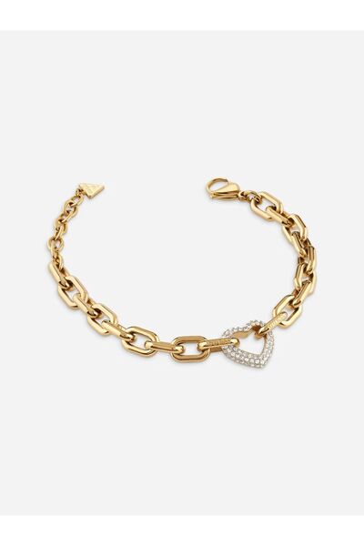 Guess 18Mm Pave Heart Chain Br