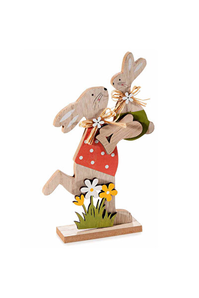 Decorer Figurină Iepuraș de Paște din lemn 15x4x24 cm
