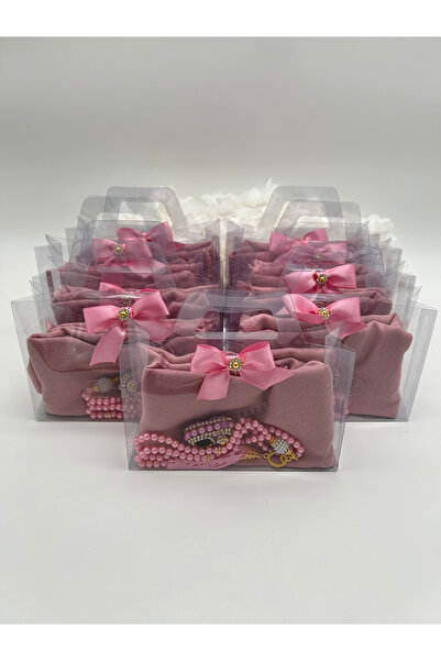 LenaToptan 10 Pieces of Bag-Looking Box Inside a Box Gift Set with Flamel Cov...