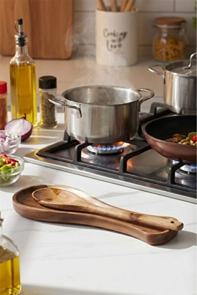 Sezka Life Handmade Acacia Wood Horizontal Spoon Holder Dirty Spoon Holder