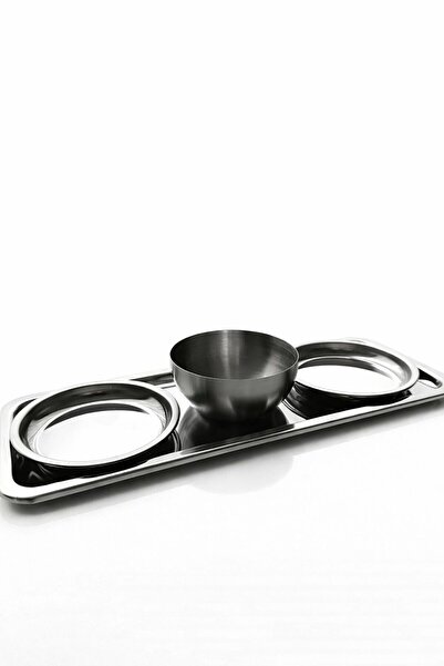 Asemi online Shiny Steel 3-Piece Presentation Tray – Stylish Design with Matt...
