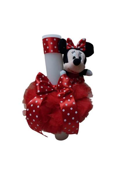 Botez Minnie Mouse toy candle – red, 35x6 cm