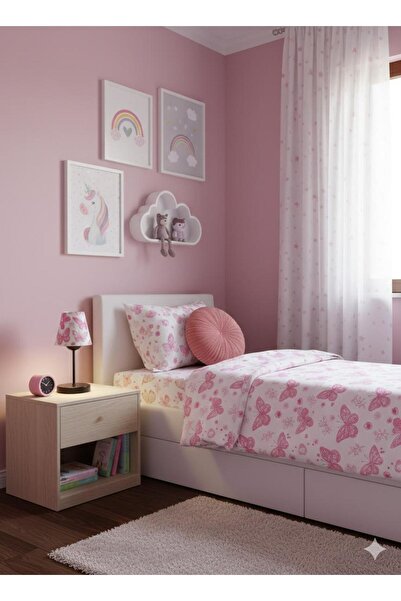 BİAVİZE Chrome Lamp Shade with Butterfly Girl Theme