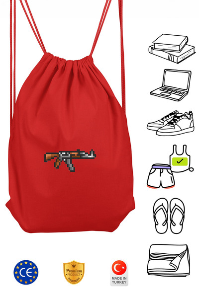 Omotasarım حقيبة ظهر رياضية حمراء للجنسين من موبايل جيمز مع رباط