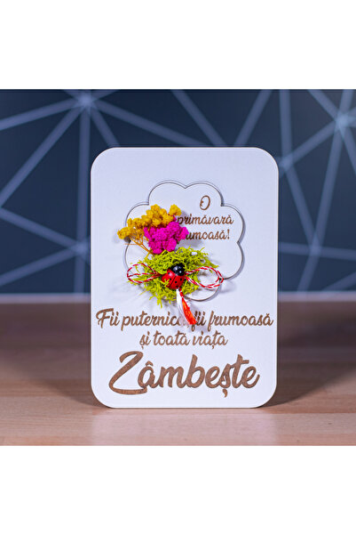 Creators of Crafts Felicitare Martisor Cu Flori Uscate Si Licheni - Zambeste