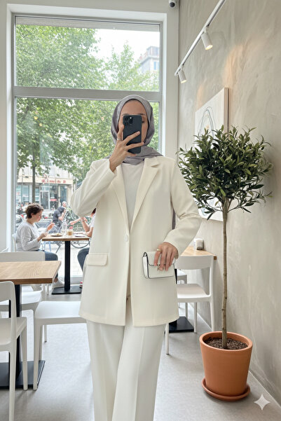 bellura Cepli Tek Düğmeli Likralı Ceket