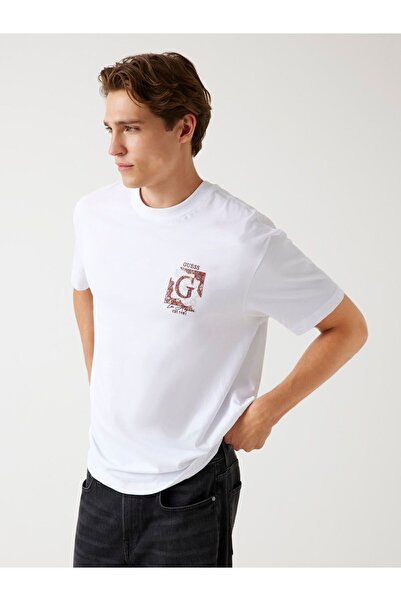 Guess تيشيرت بشعار مطبوع