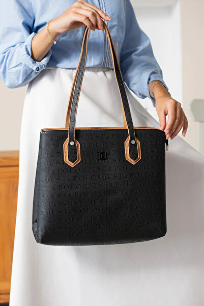 Just Polo Women's Embossed Printed Large Size Handbag 4028