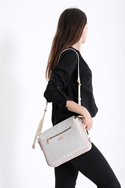 Just Polo Women's Cream Powder Cross Shoulder Bag