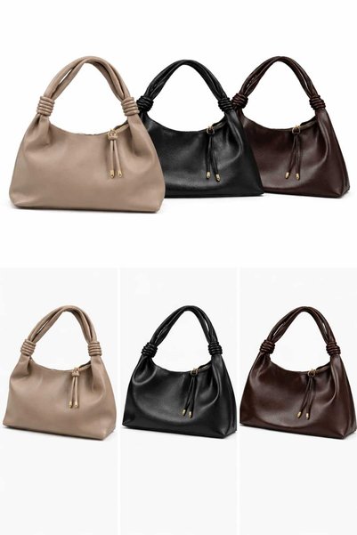 ÇANTA Soft Textured Knotted Handle Shoulder Bag – Casual & Stylish Use