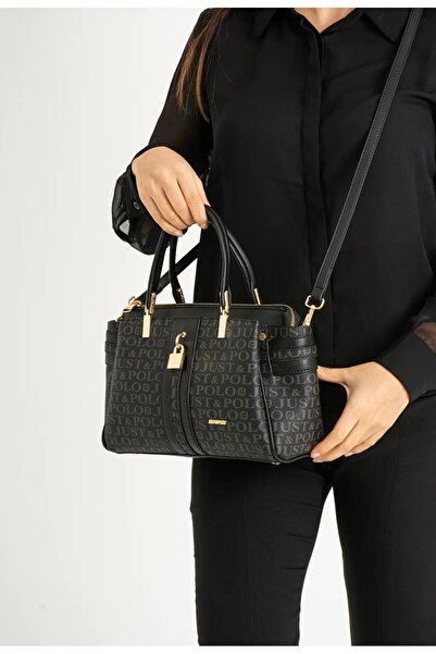 Just Polo Women's Green Monogram Hand and Shoulder Bag New Season 2201MH