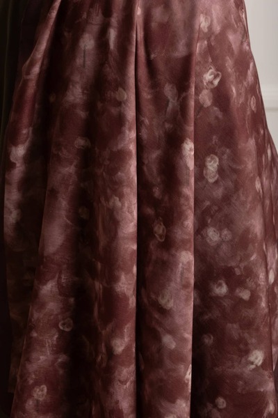 Lemaye Uzak Bahçe Desenli Soft Şal - Kiremit