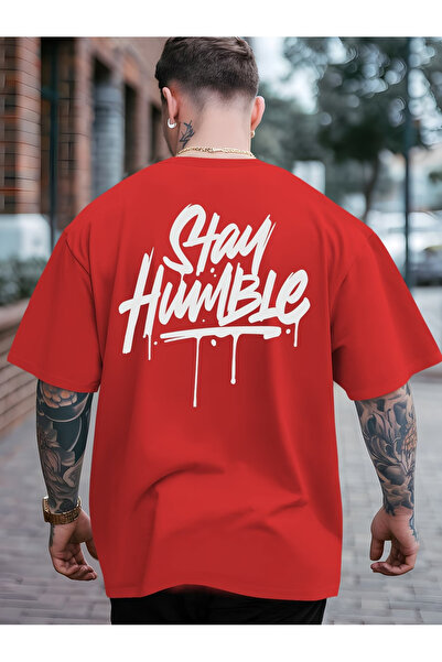 Rayan & Hoor Style Tricou supradimensionat din bumbac cu imprimeu STAY, cu de...