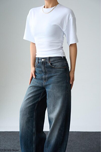 CADDELAMODA Women's Drawstring Bat Sleeve T-Shirt