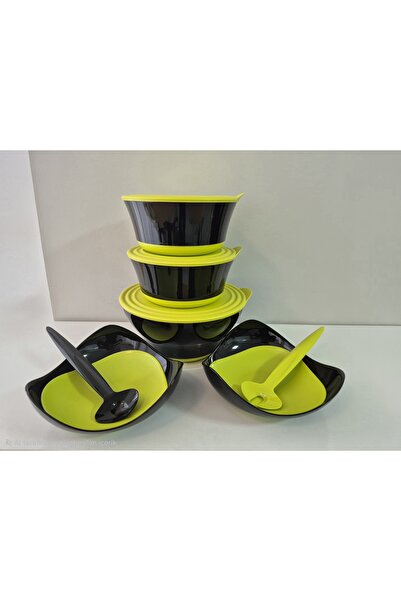 Tupperware Damla Set, Damla Green-Black Set of 7