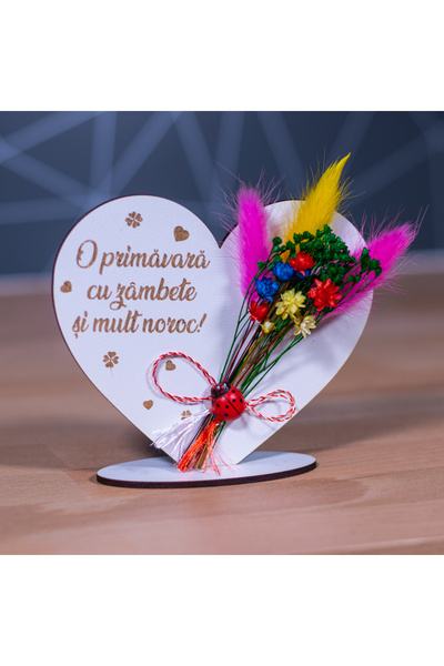 Creators of Crafts Inima Cu Flori Uscate Si Suport - O Primavara Frumoasa