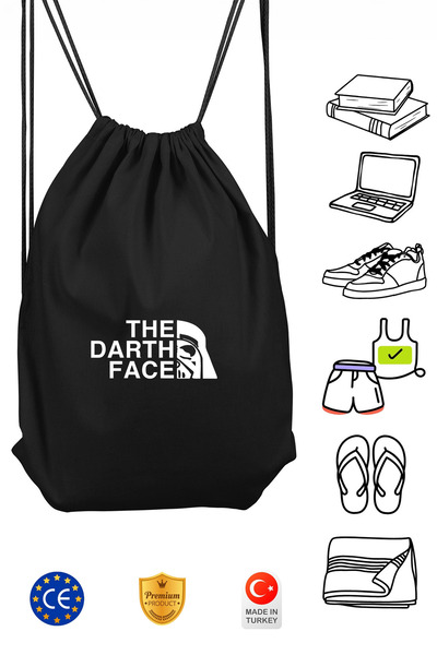 Atelier Print The Dark Face Unisex Siyah İpli Spor Sırt Çantası