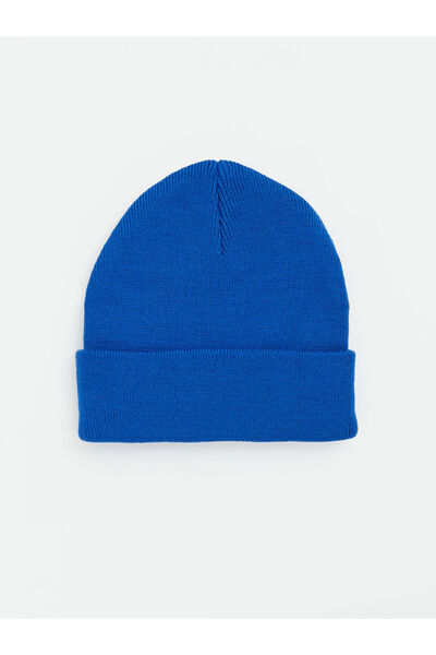 LC Waikiki Lcw Accessories Blue Knitwear Plain Men's Beanie with Nevavm Diffe...