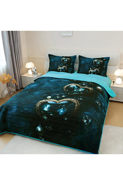 FIONNA.RO 3 Piece 5D Quilt - Gemstone Heart