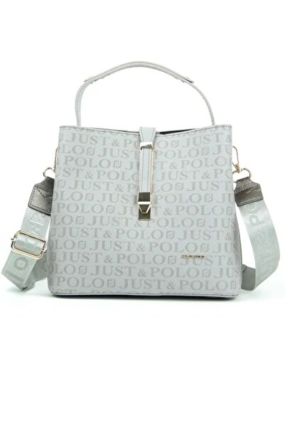 Just Polo Women's Smoked Lock Detailed 3 Compartment Hand and Shoulder Bag 20...