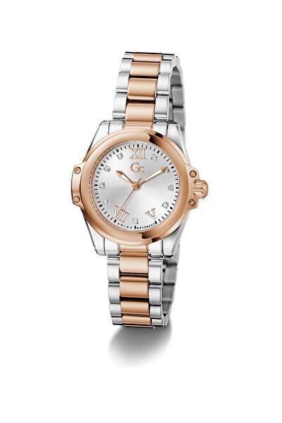 Guess Gc Sportchic Women S 763 Mvmt White Dail 10 Amt Silver Rose Gold Stainl...