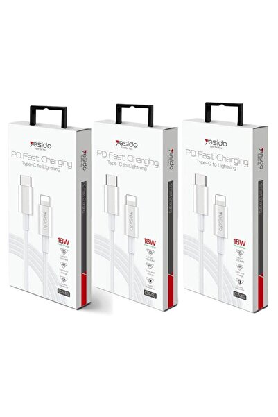 Yesido 3-piece USB-C and Lightning charging cable set, 1.2 meters long, suppo...