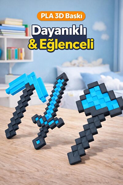 ESEN 3D GARAGE Minecraft Tarzı 3D Baskı Oyuncak Seti | PLA Dayanıklı Piksel K...