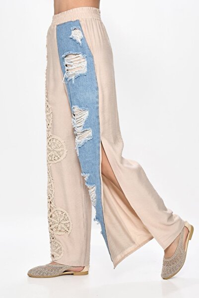 DQMANE Tasarım işlemeli Pantolon