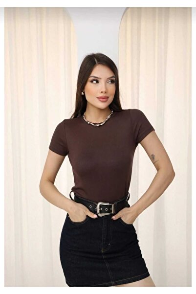 LAVRE Women's Modal Fabric Flexible Soft Textured Short Sleeve Body Suit