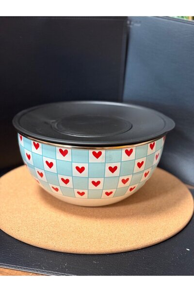 ALEV Hearted Sirin Enamel Mixing Mixer Bowl 24 cm