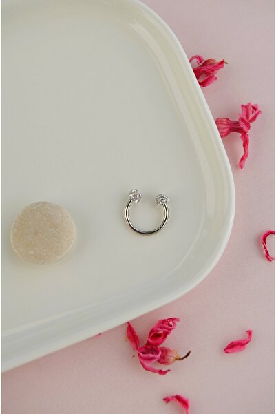 Sacce Scarves&Accessories Minimal Çift Uç Taşlı Cerrahi Çelik Piercing – Buru...