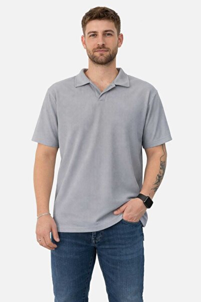 LG LAGULER Solid Color Collar Detailed Ottoman Stretchy T-Shirt, Comfortable ...