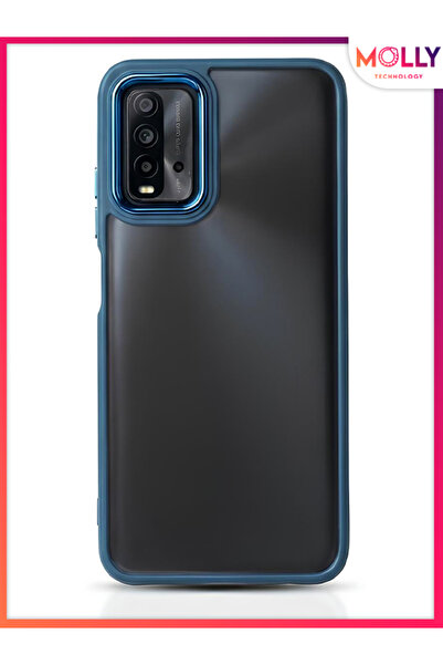 Molly Blue Transparent Titanium Edges Silicone Case for Redmi 9t
