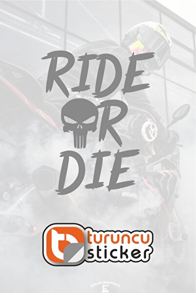 Turuncu Sticker ملصق Ride Or Die (PUNISHER) مقاس 15x19 سم - ملصق للسيارة - ال...
