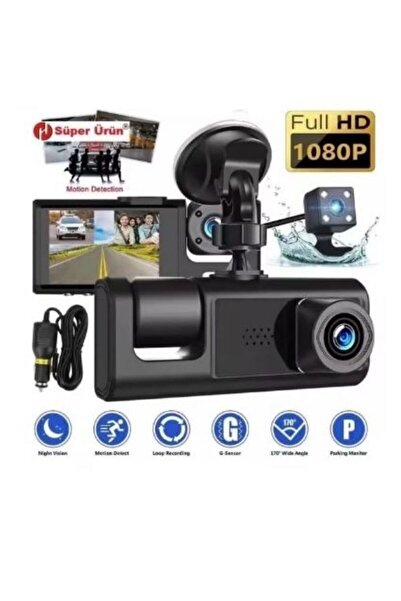 STRSTORE Araç Kamerası HD 1080P Araç İçi 3'lü Kamera Seti