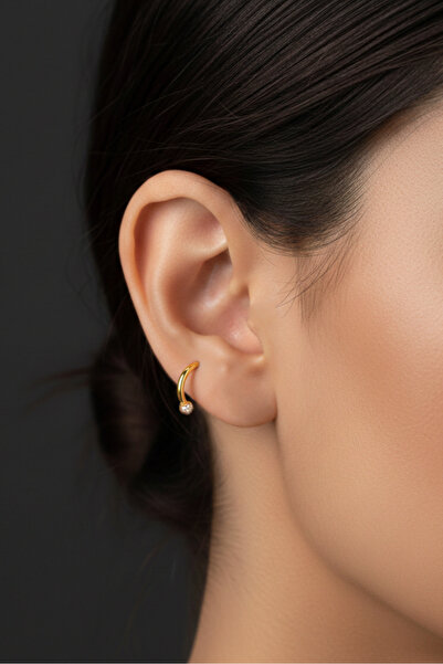 Sacce Scarves&Accessories Minimal Çift Uç Taşlı Cerrahi Çelik Piercing – Buru...