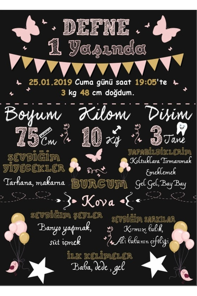 Reysa Tasarım Butterflies Themed Age Chart