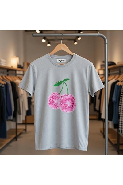 playwear تي شيرت مطبوع عليه كرة ديسكو بتصميم الكرز للجنسين